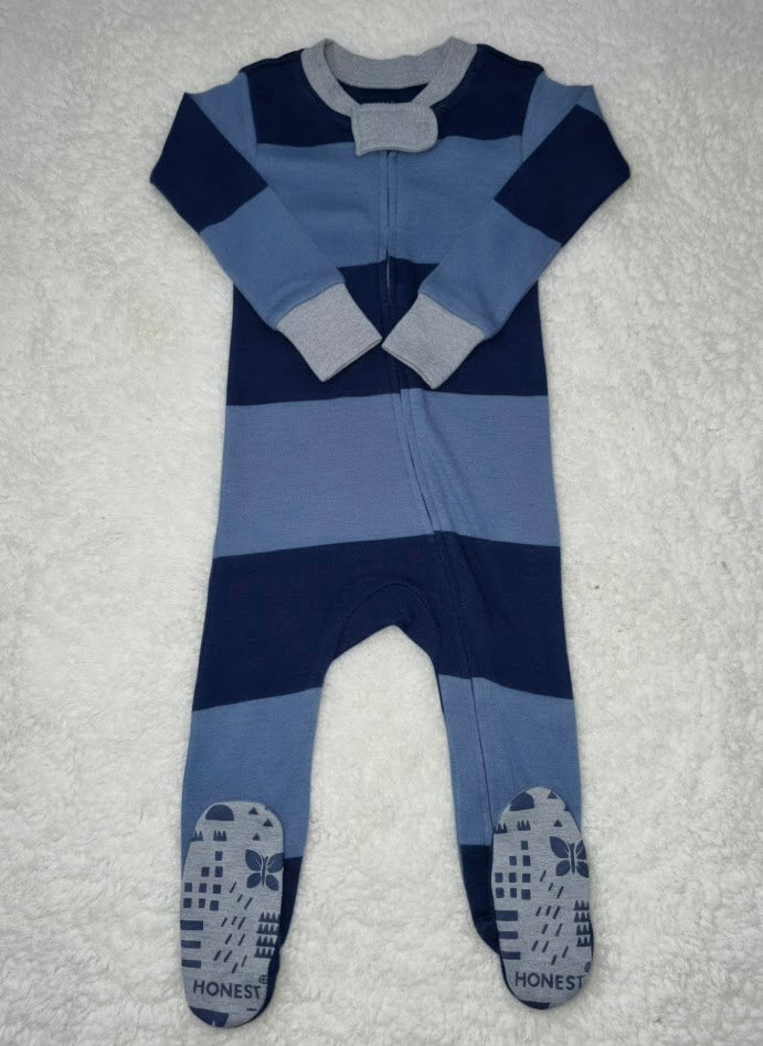 Baby's FS jumpsuit with shoe - navy blue stripes