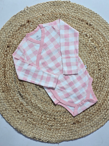 Baby's FS rompers - pink checks