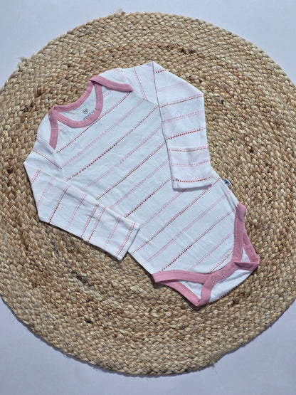 Baby's FS rompers - pink dot line
