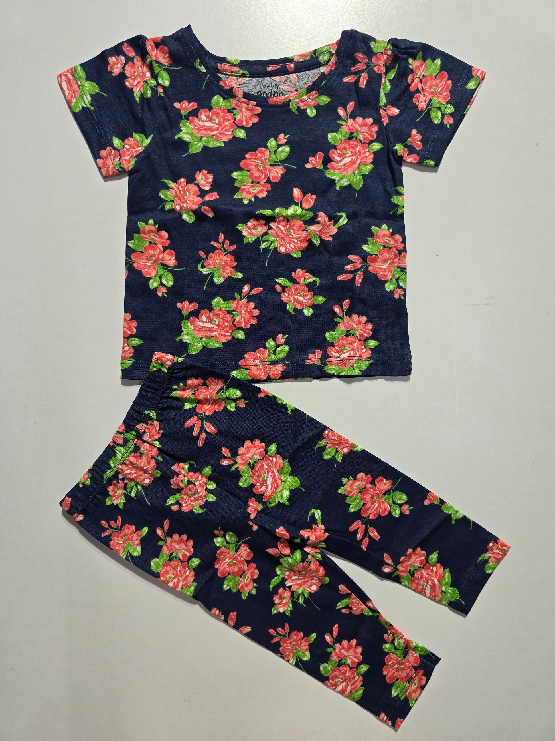 Soft Cotton Baby Girls Pant Set Navy Bloom Baby Co-ord Pant Sets