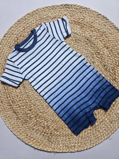 Baby's half jumpsuit - blue line