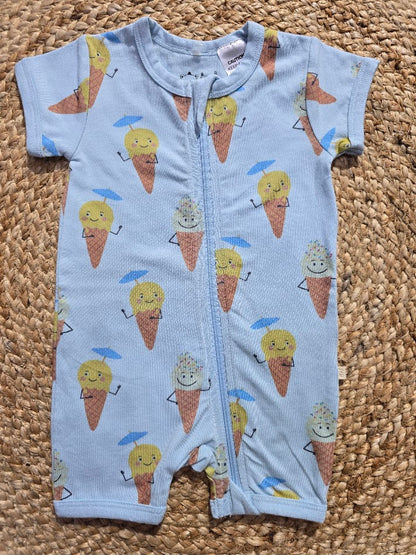Baby's half jumpsuit - blue ice