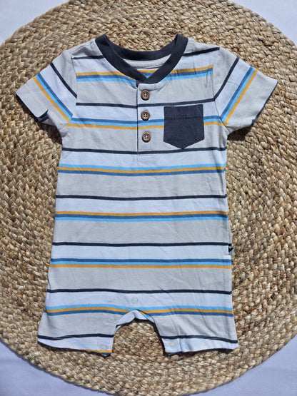 baby's half jumpsuit - colour stripes