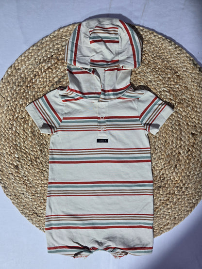 baby's half jumpsuit - dark stripes