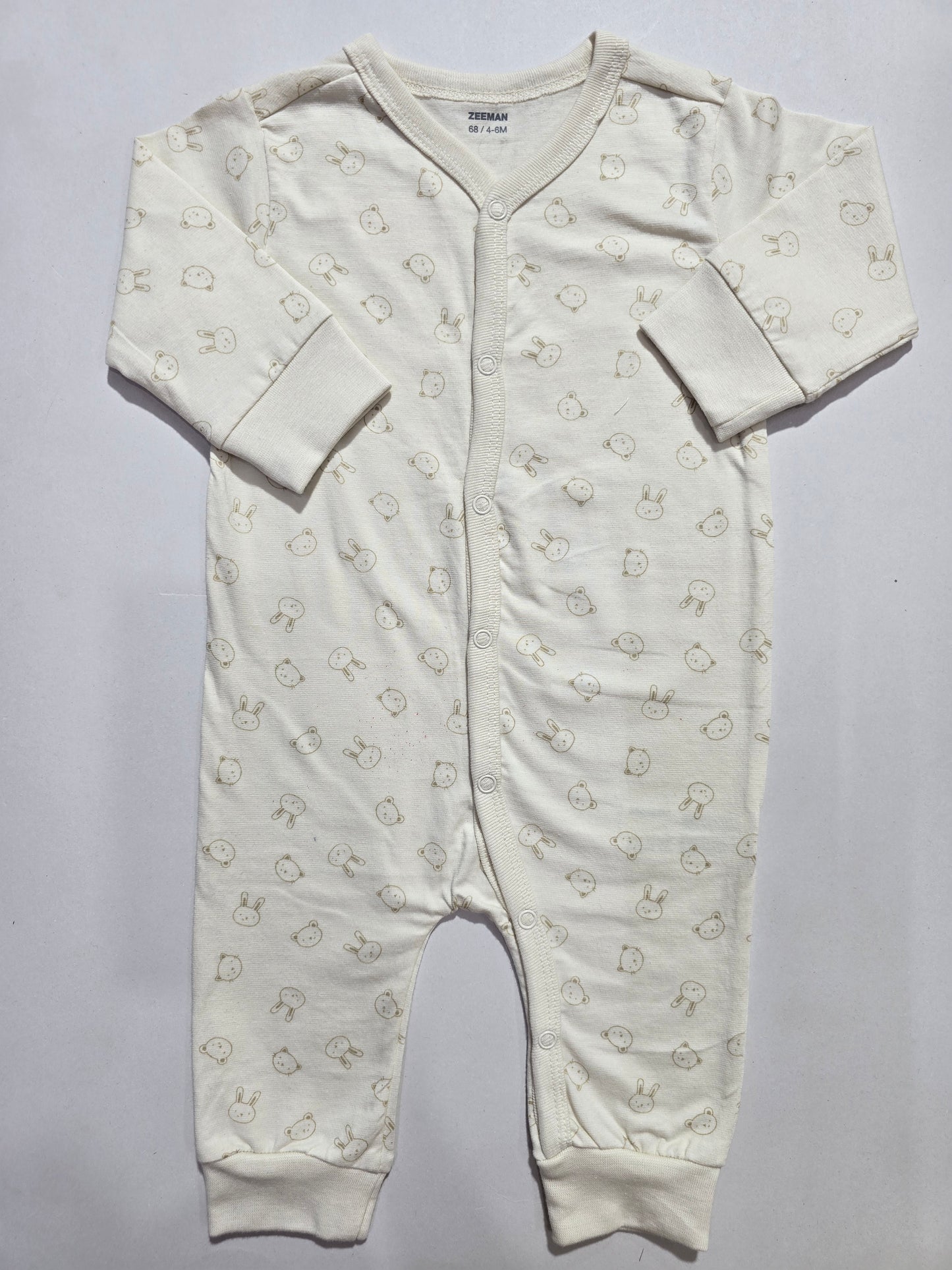 Baby's jumpsuit/sleepsuit - bunny face