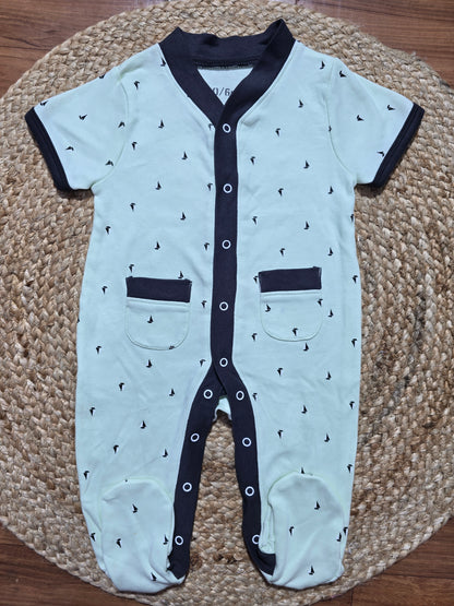 Baby's jumpsuit/sleepsuit with shoe - boat