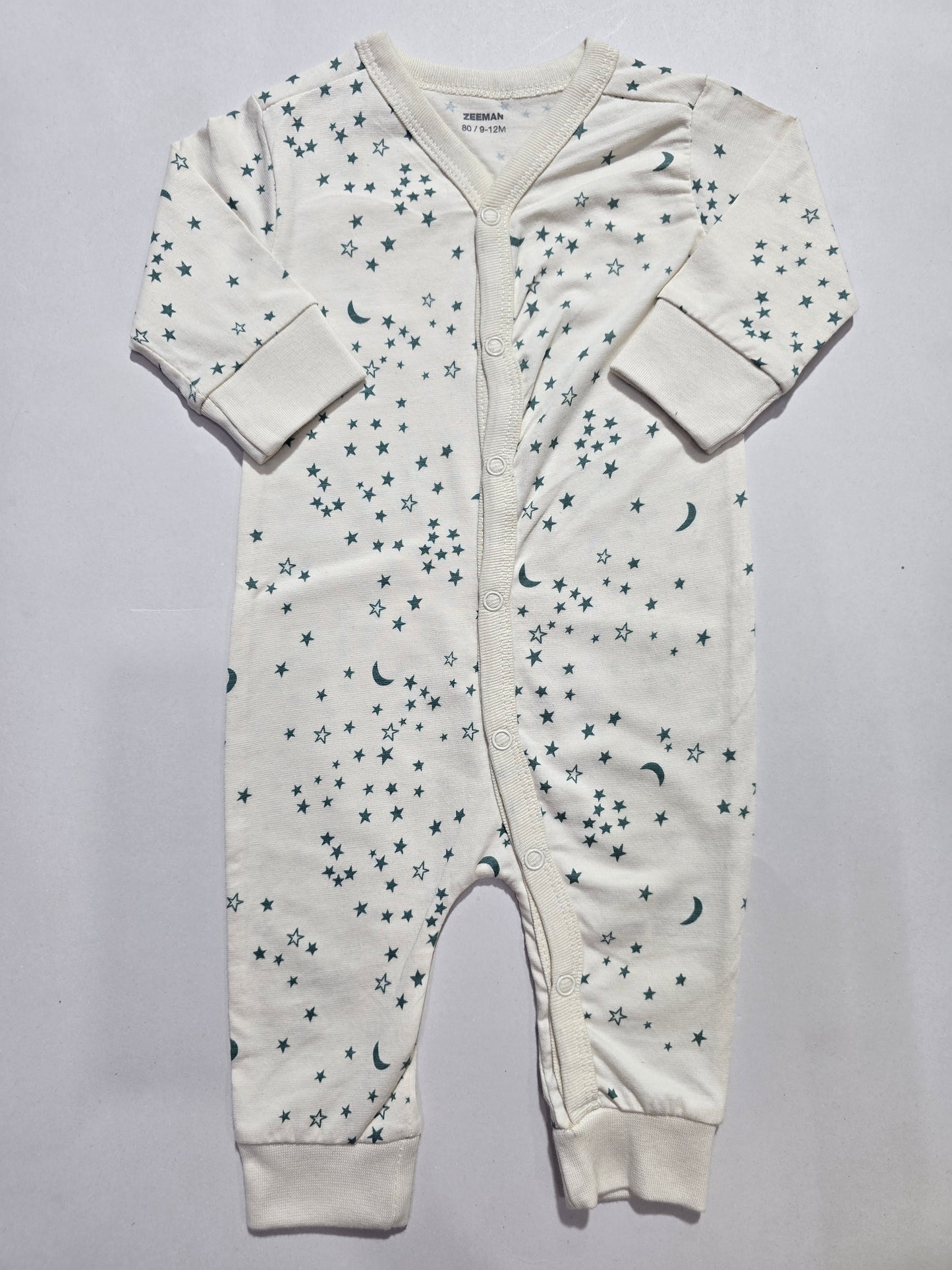 Baby's jumpsuit/sleepsuit - moons & stars