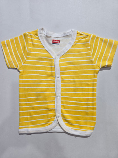 Baby's jabla top - strpies yellow