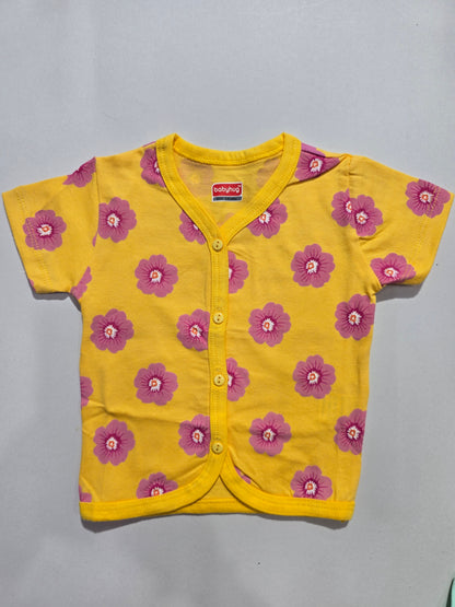 Baby's jabla top - yel pink blossom