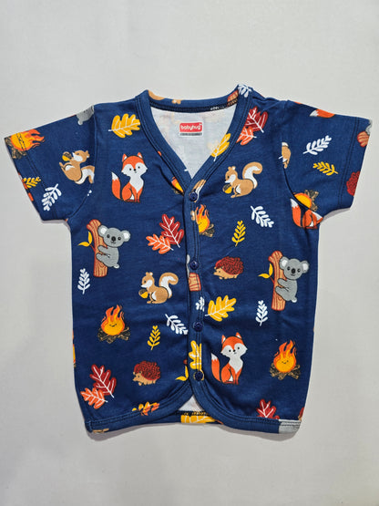 Baby's jabla top - navy animals