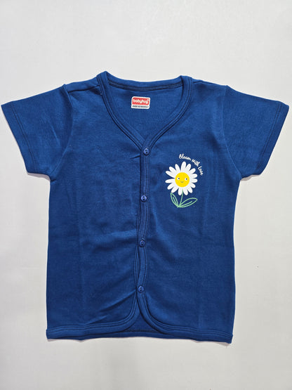 Baby's jabla top - navy bloom
