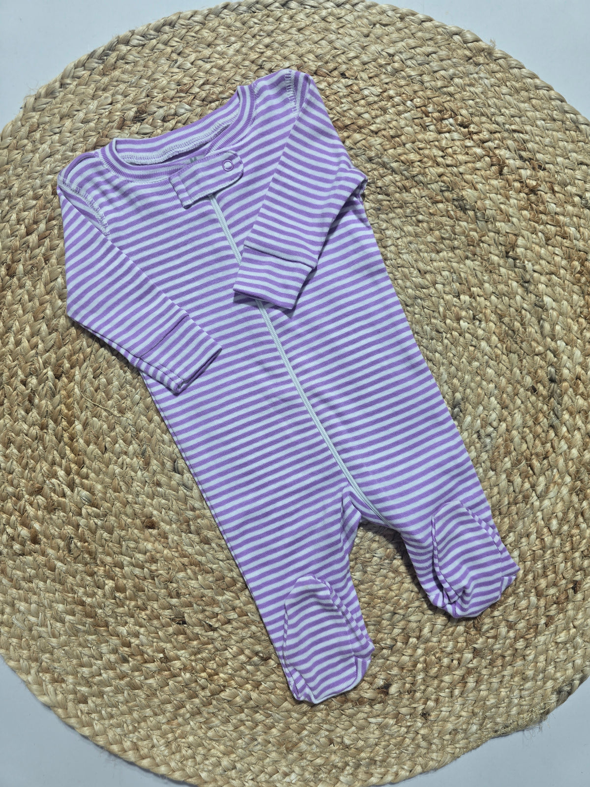 Baby's FS jumpsuit with shoe - stripe purple
