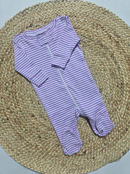 Baby's FS jumpsuit with shoe - stripe purple