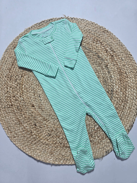 Baby's FS jumpsuit with shoe - stripe green