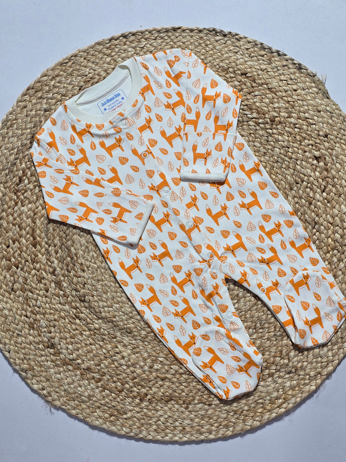 Baby's FS jumpsuit with shoe - orange fox
