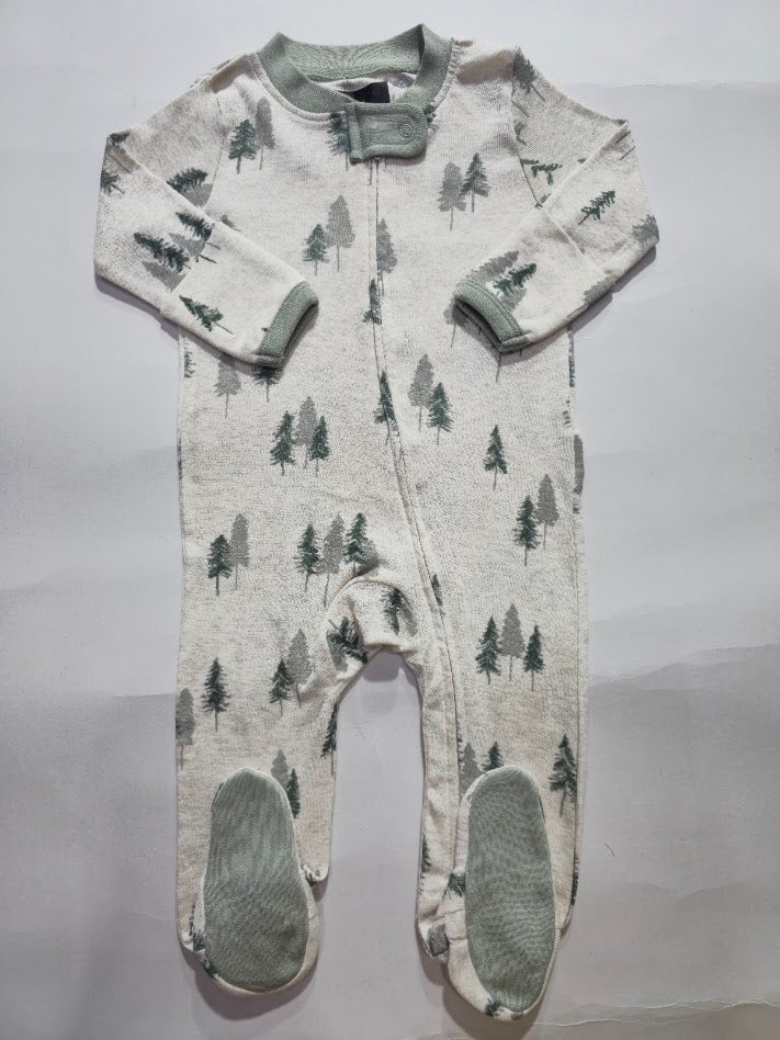 Baby's FS jumpsuit/sleepsuit with shoe - green tree