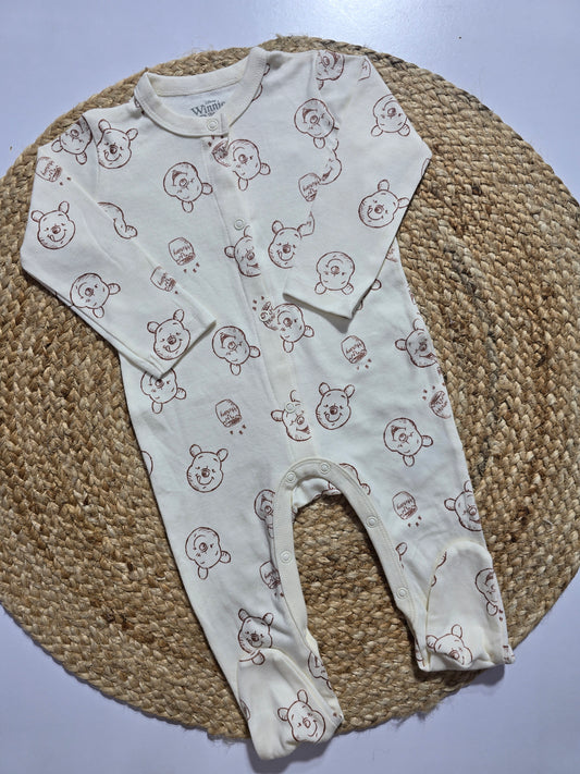 Baby's FS jumpsuit /sleepsuit with shoe - pooh sandle