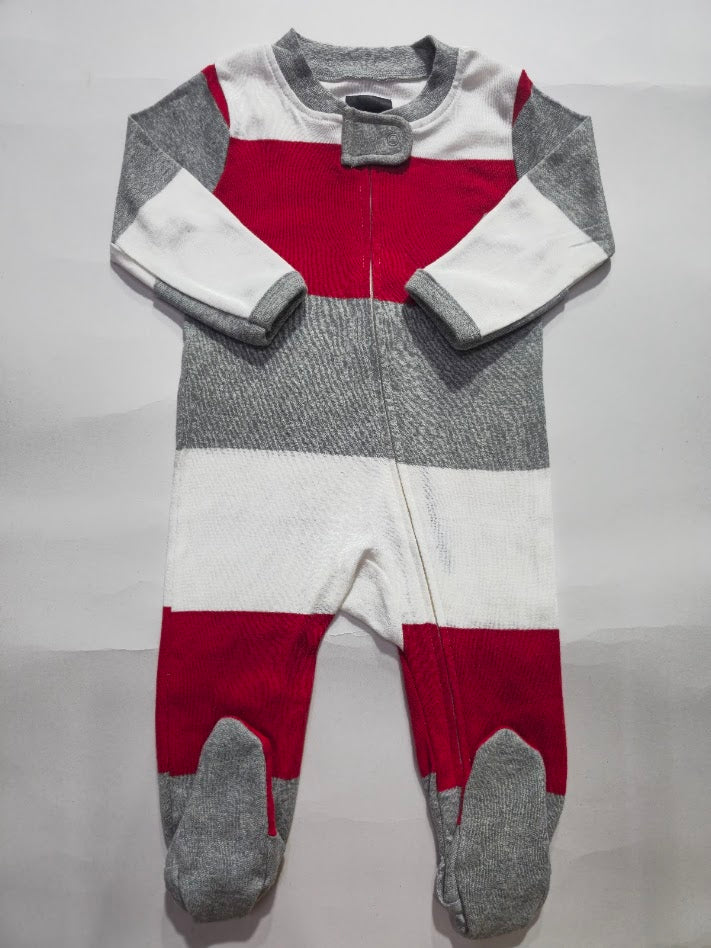 Baby's FS jumpsuit /sleepsuit with shoe - red stripes