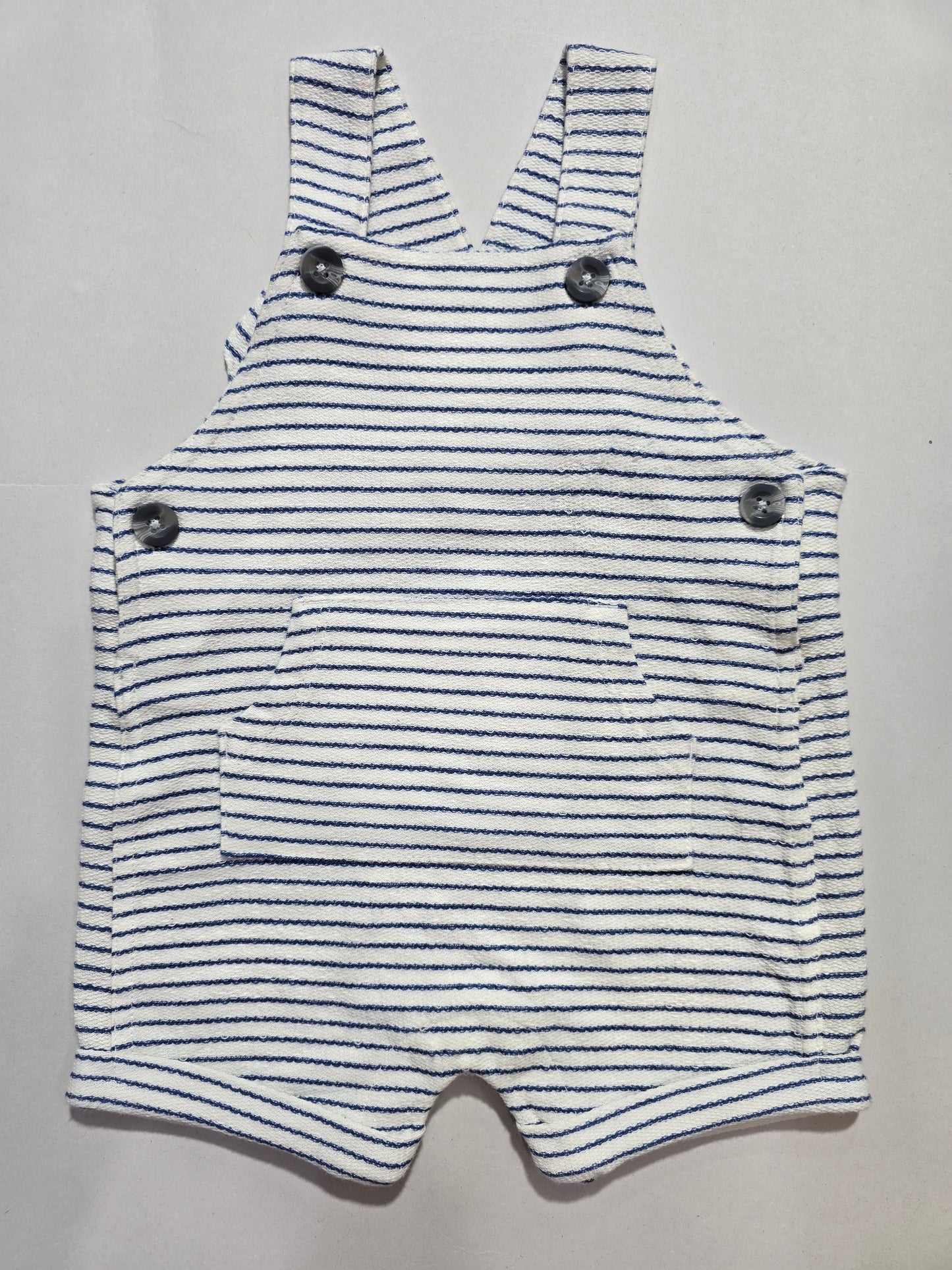 Baby's LS half jumpsuit - nevy stripes