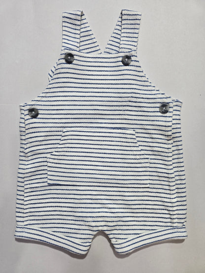 Baby's LS half jumpsuit - nevy stripes