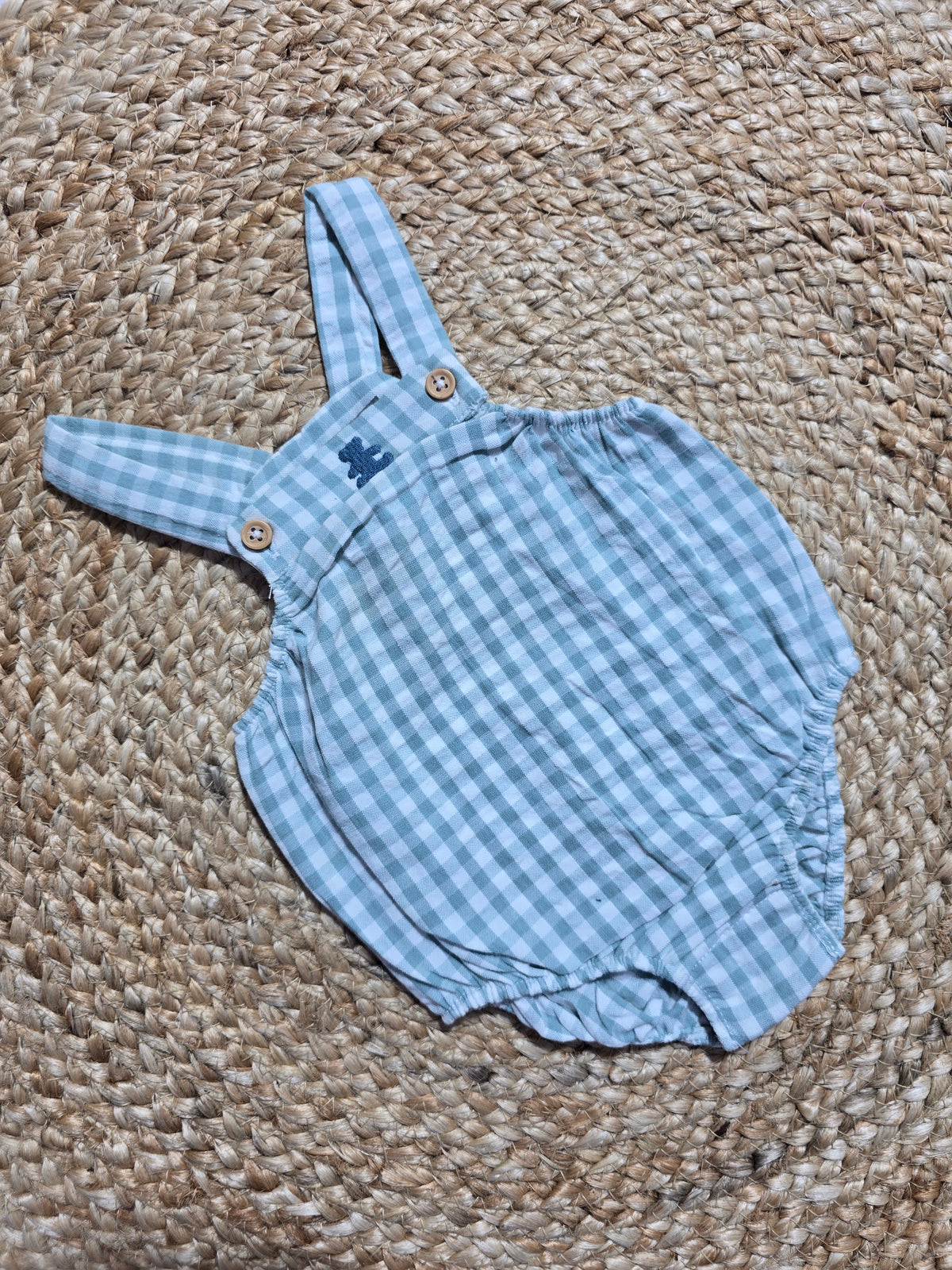 Baby's LS rompers - blue checks