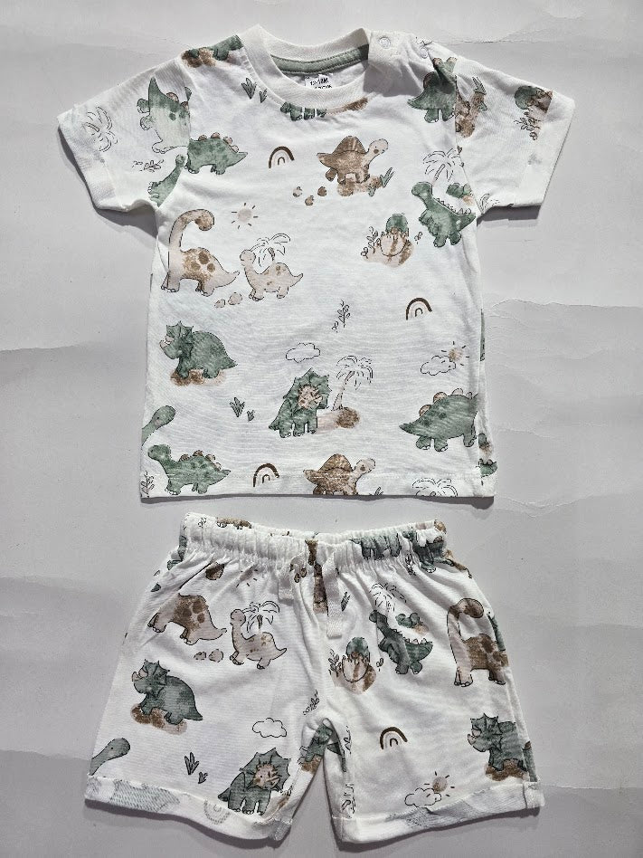 Baby's shorts set - green dino