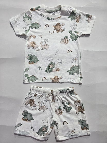 Baby's shorts set - green dino
