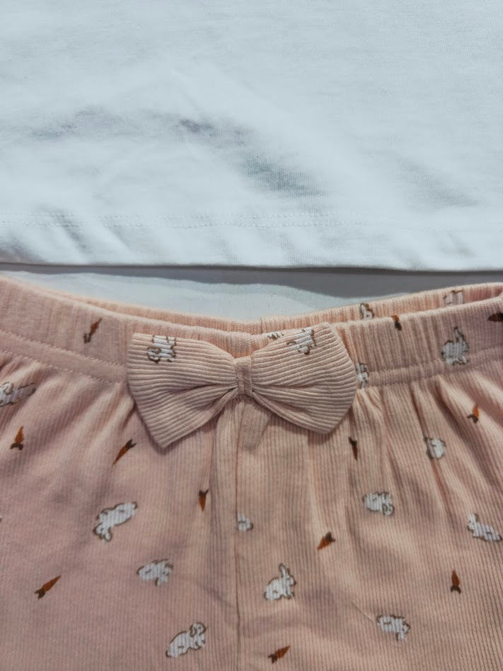 Baby's shorts set - pink bunny