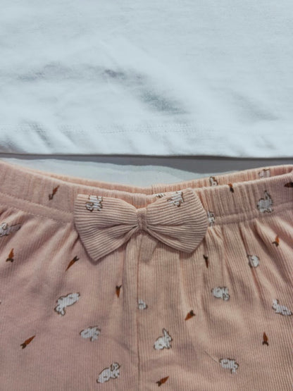 Baby's shorts set - pink bunny