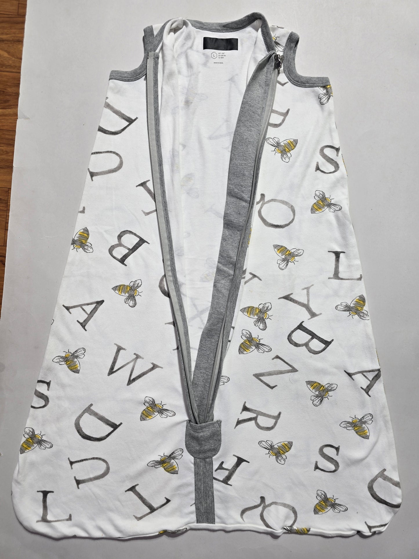 Baby's sleeping bag - letters