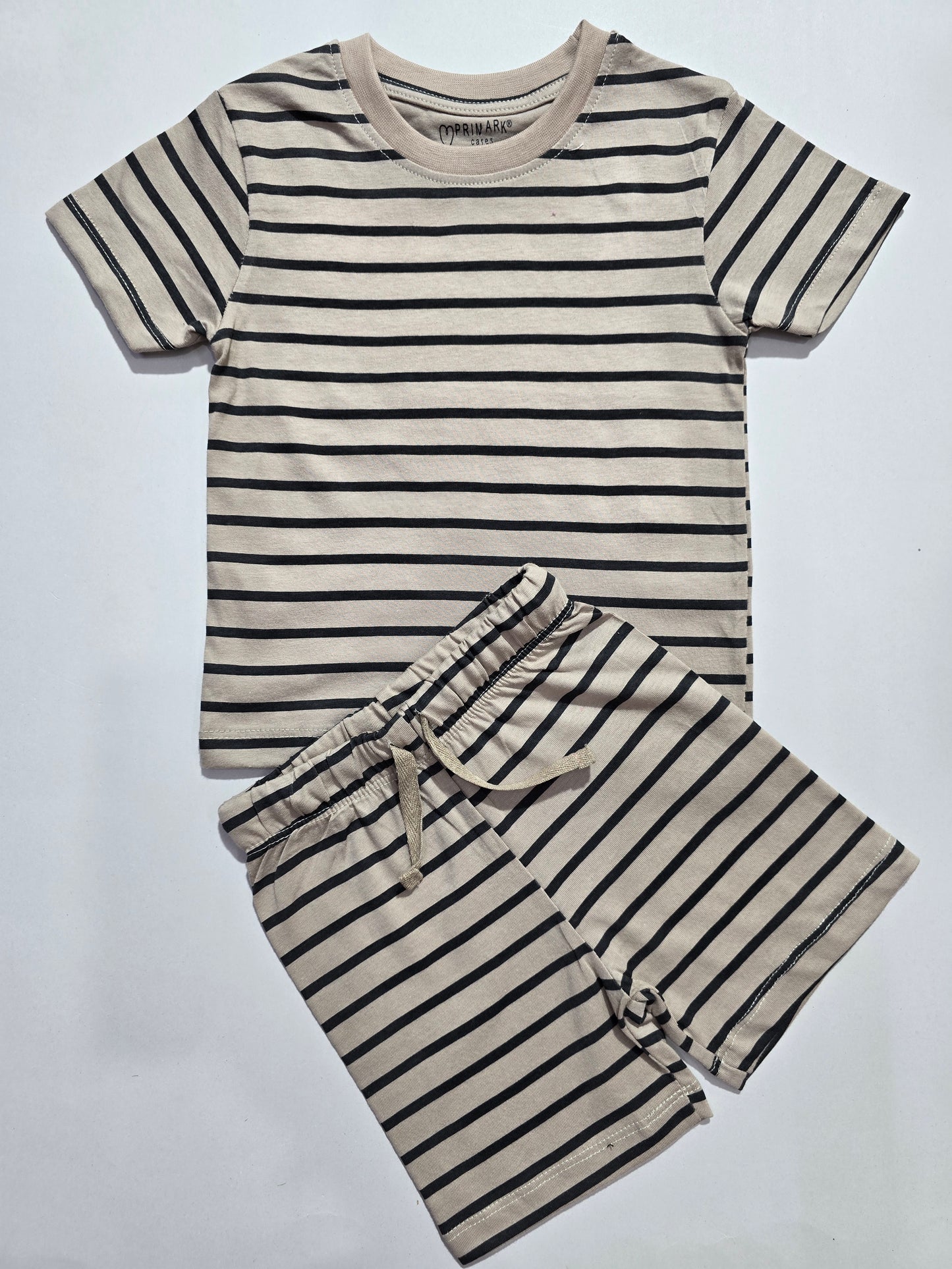 Baby's shorts set - brown stripes