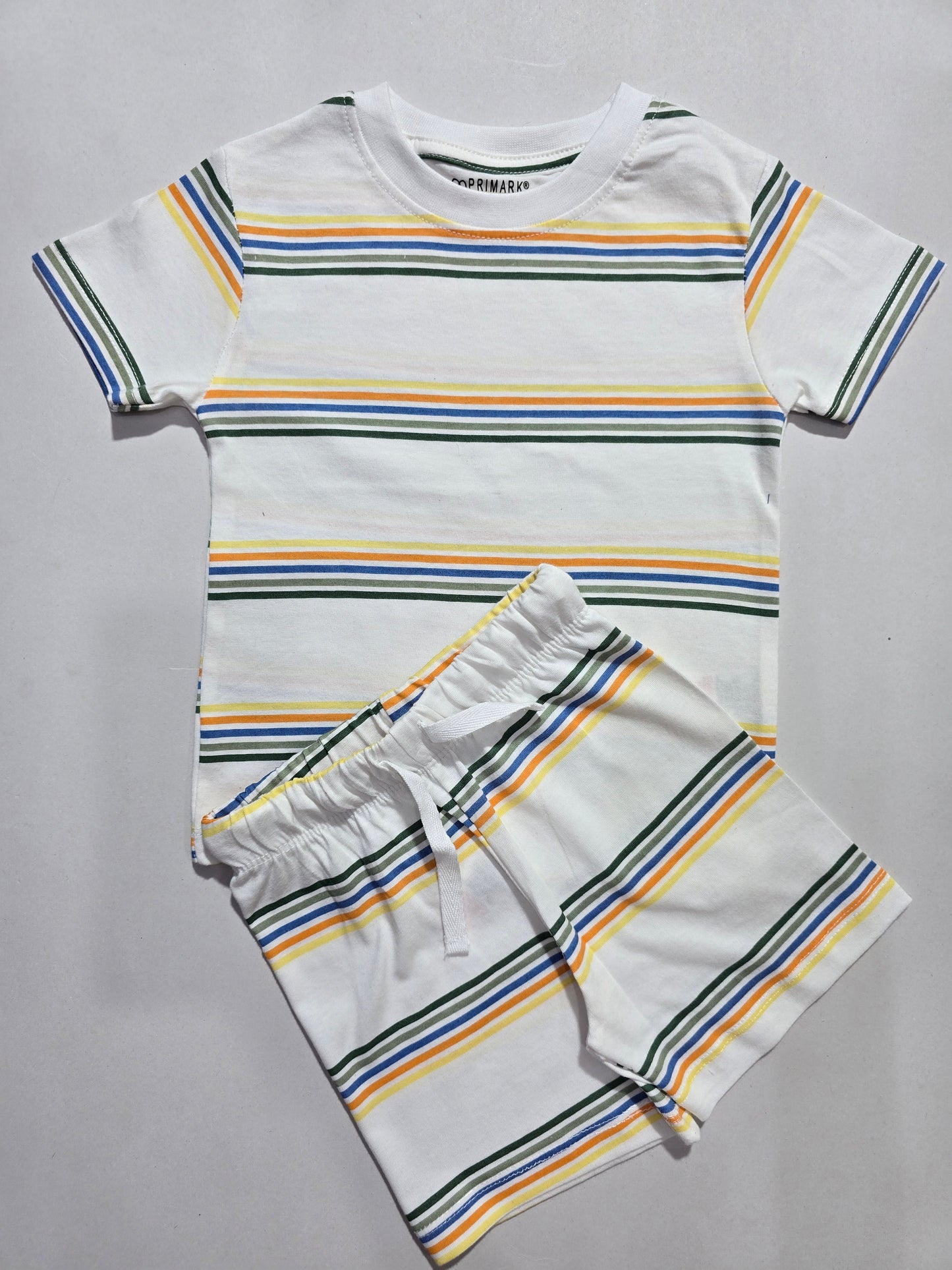 Baby's shorts set - colour stripes
