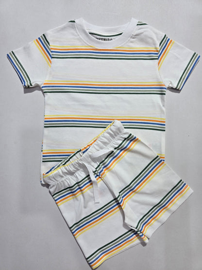 Baby's shorts set - colour stripes