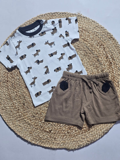 Baby's shorts set - b/doggy
