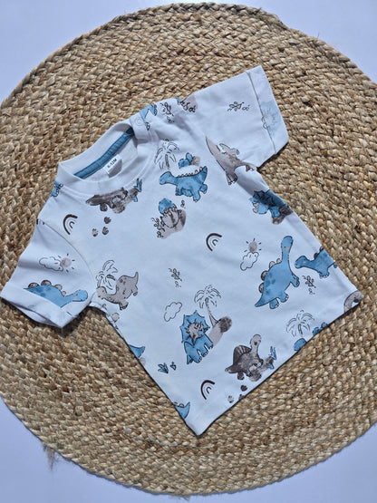 Baby's t-shirt - w/b/dino