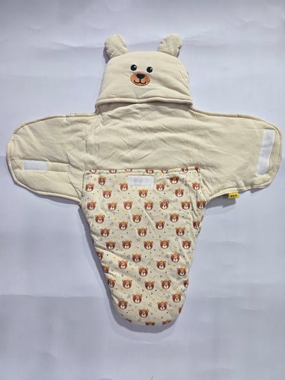 Baby's Hooded wrapper - teddybear
