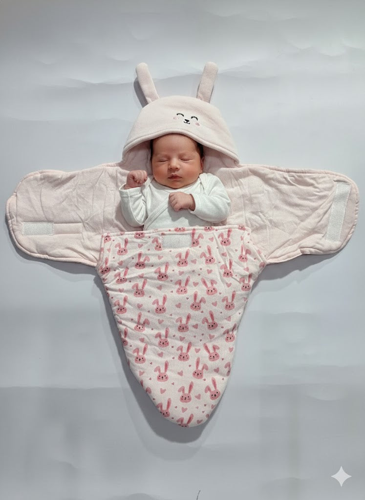 Baby's Hooded wrapper - bunny