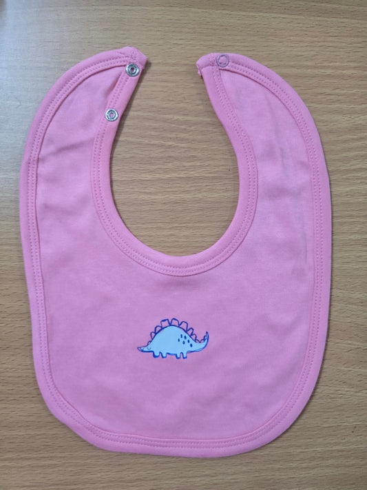 Baby's bibs - pink dinosaur