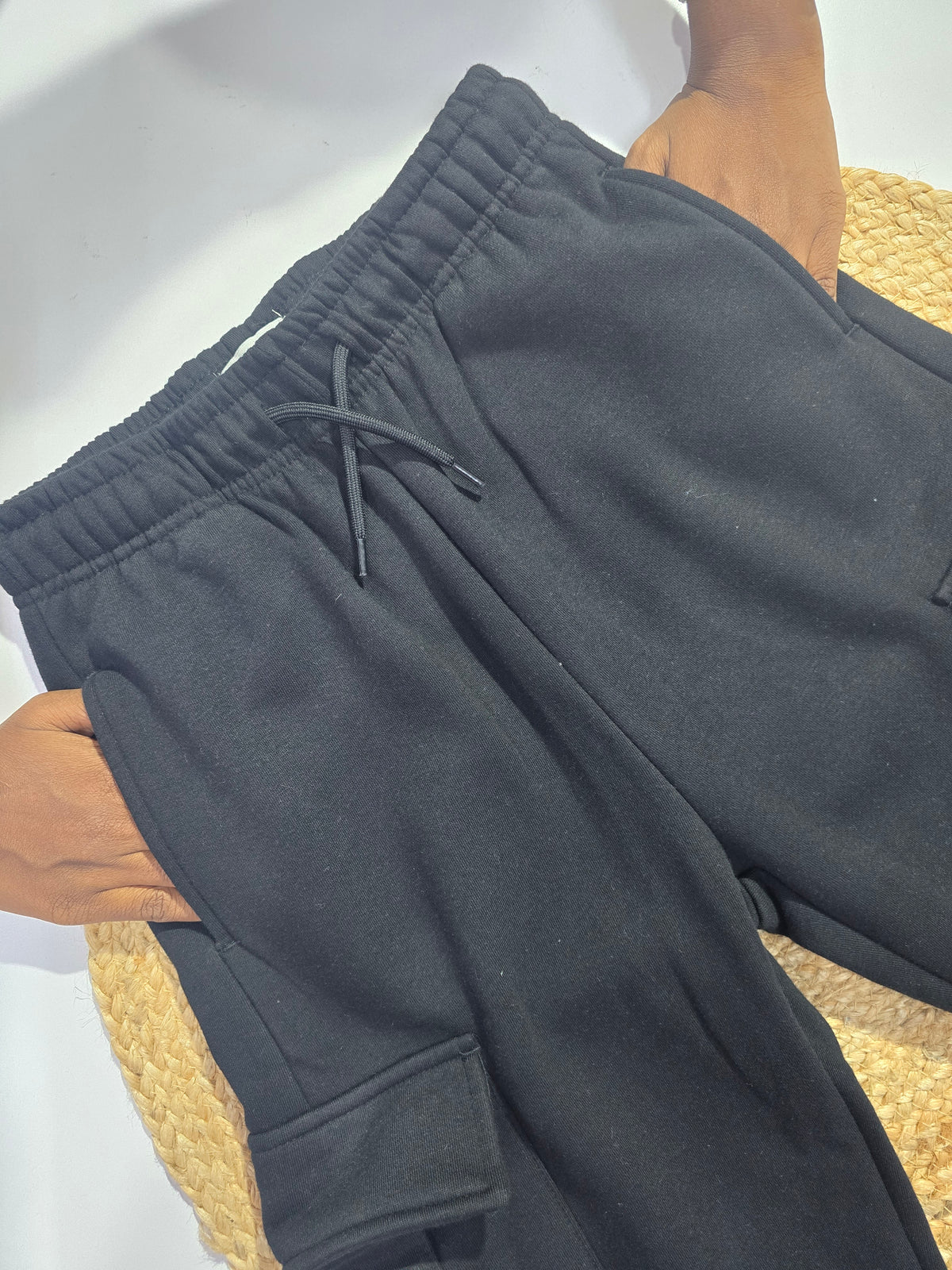 Boy's cargo loop knit pant - black
