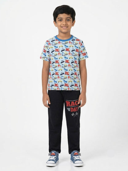 boy's pant set - blue cars