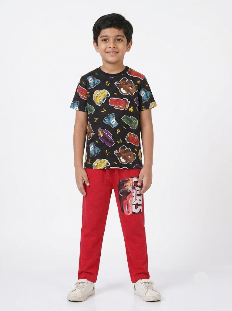 boy's pant set - red cars