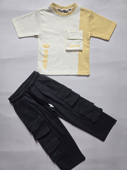 Boy's cargo pant set - yellow