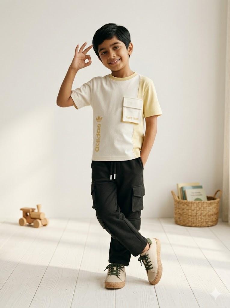 Boy's cargo pant set - yellow
