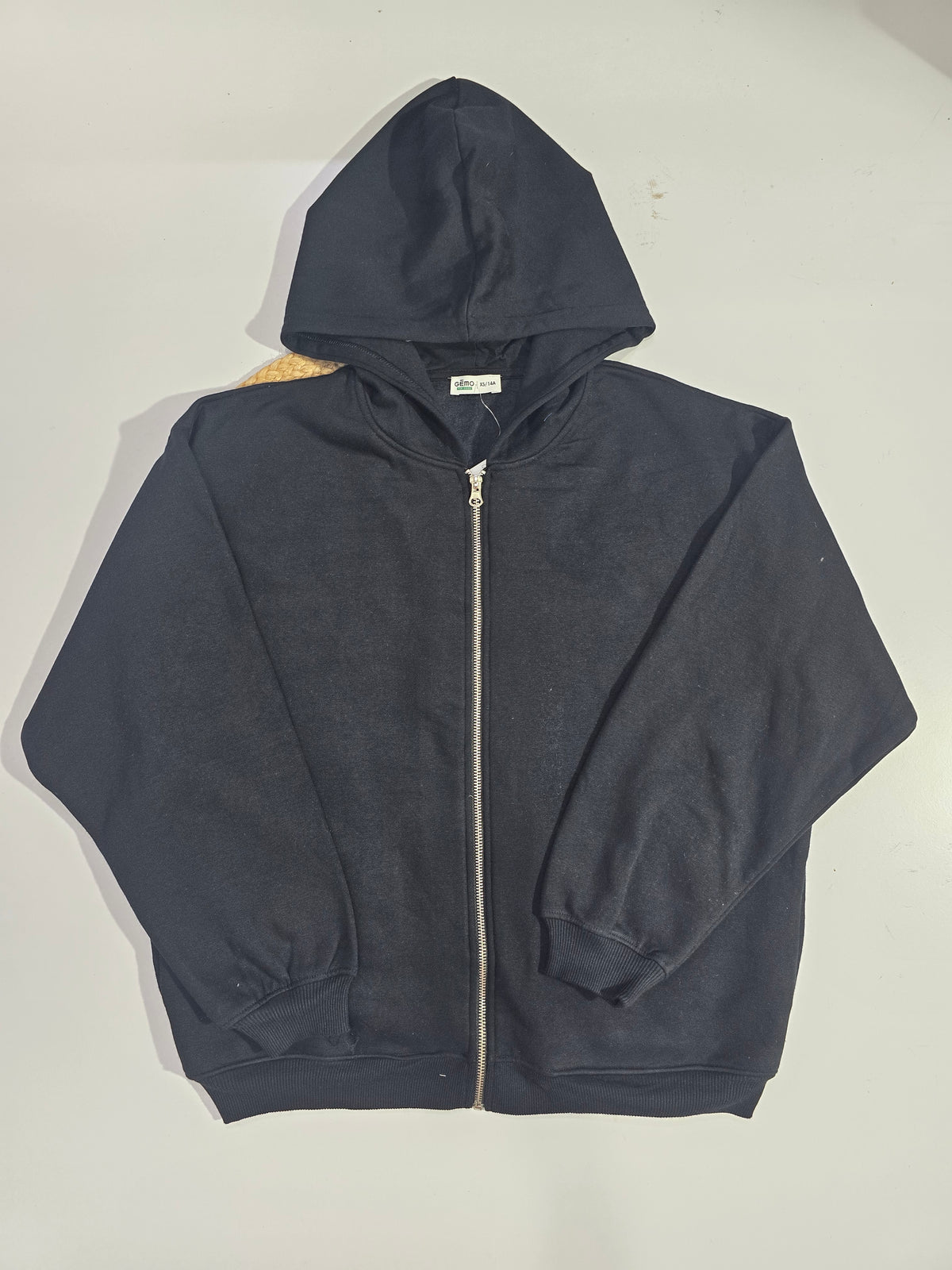Boy's loop knit zipper hoodie - black