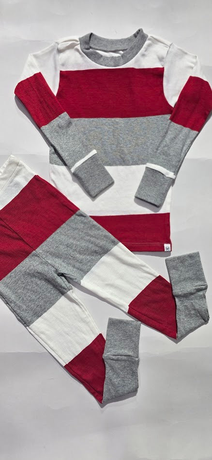 Unisex pant Co-ord Set - red stripes