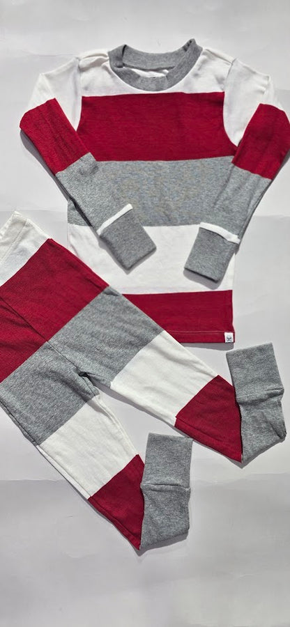 Unisex pant Co-ord Set - red stripes