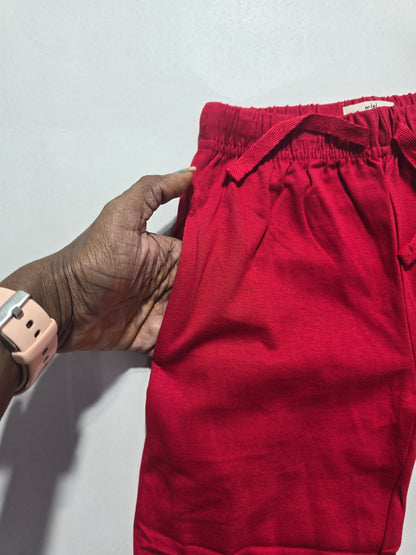 boy's pant set - red car