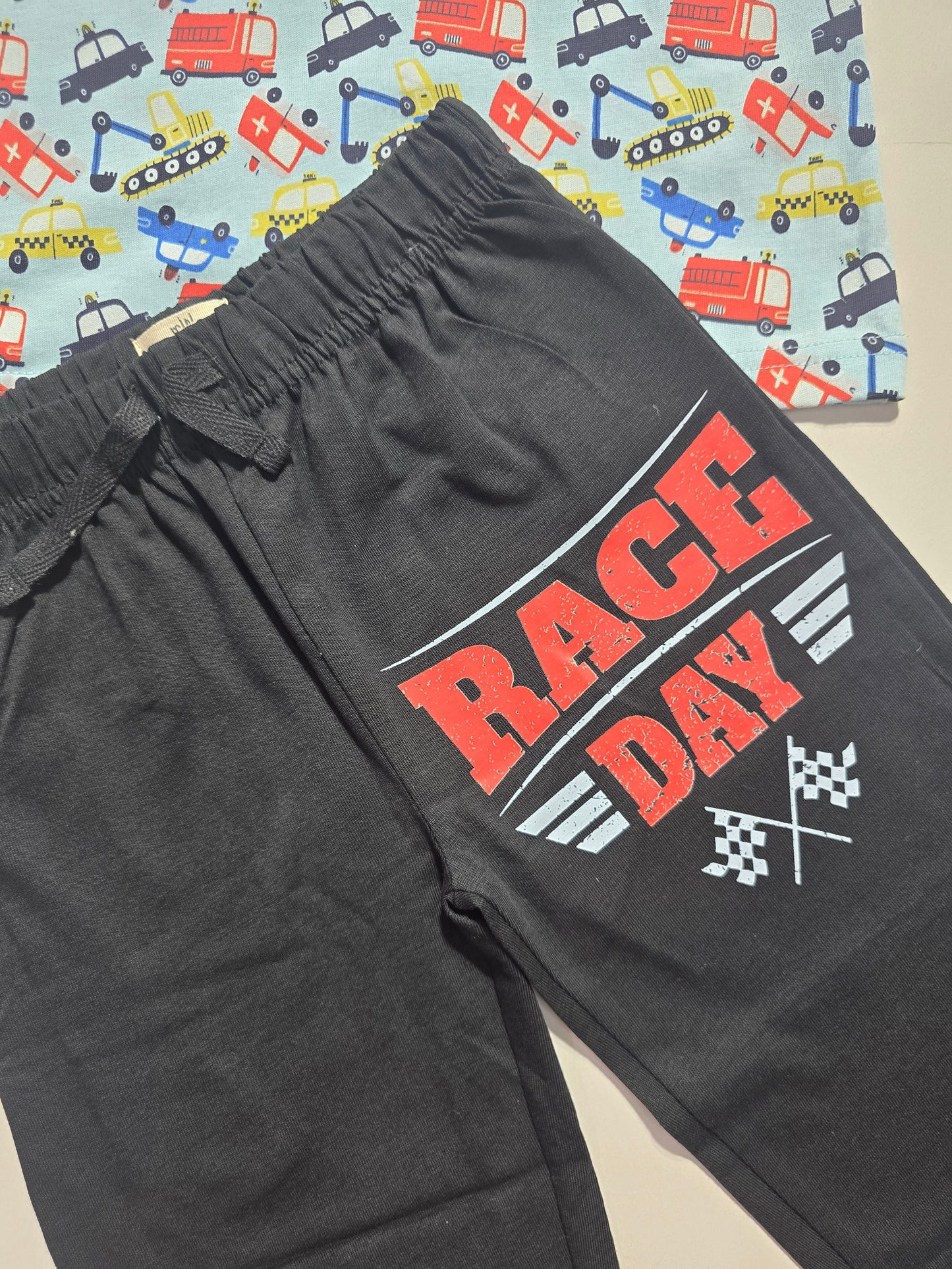 boy's pant set - blue cars