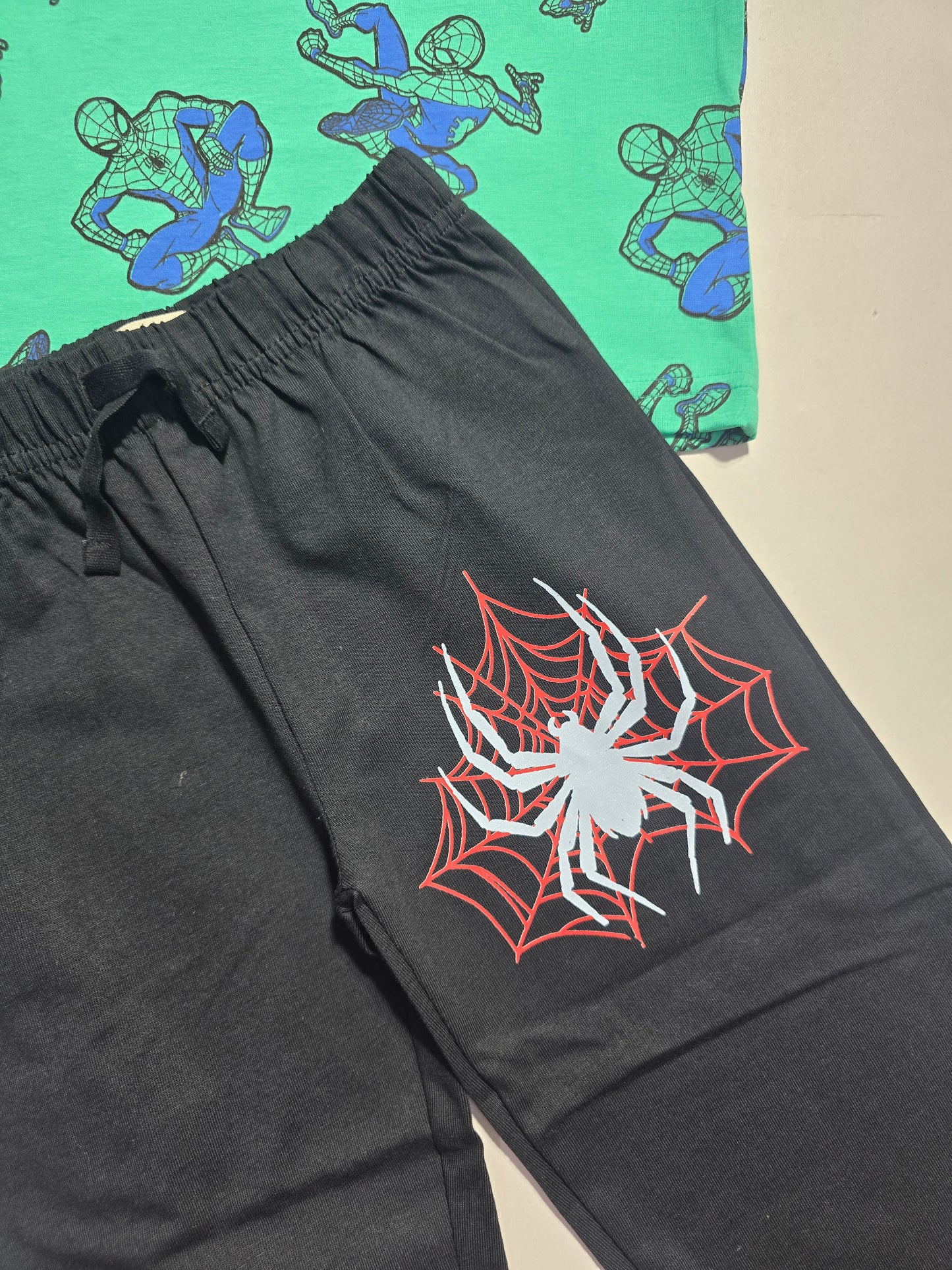 boy's pant set - blue spider