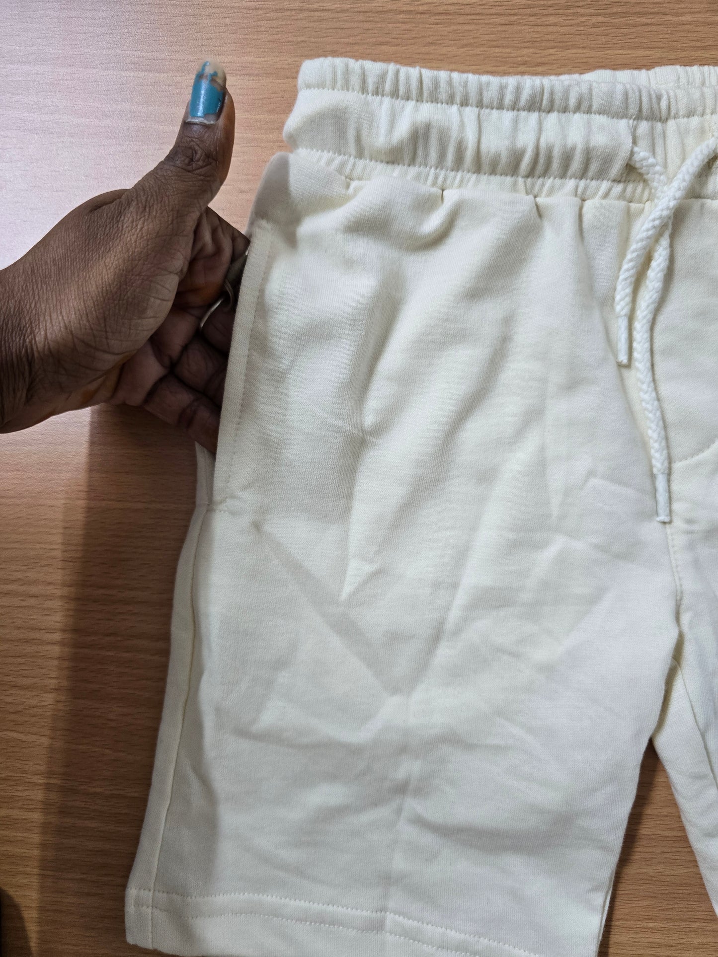 Boy's loop knit shorts - cream